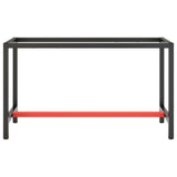 Work Bench Frame Matte Black and Matte Red 140x50x79 cm Metal 151451