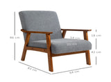 Armchair with Wide Seat, Boucle Accent Chair, Thick Padded Occasional Chair with Solid Wood Frame T3398P329454