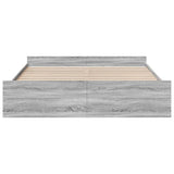 Bed Frame with Drawers without Mattress Grey Sonoma 200x200 cm 3280270