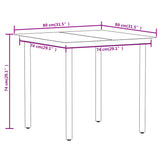 Dining Set Black Powder-Coated Steel, Glass, PVC Rattan Medium 3099149