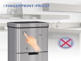 72L Recycling Sensor Bin Stainless Steel 3 Compartments For Both Wet/Dry Waste w/Removable Lid T3398P343507