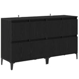 Sideboards 2 pcs Black Oak 60 x 35 x 70 cm Engineered Wood 3415594