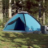 ZNTS Camping Tent Dome 4-Person Blue Waterproof 94763