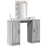Dressing Table with Door Grey 102 x 33 x 135 cm Engineered Wood 865186