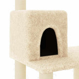 171427 Cat Tree with Sisal Scratching Posts Cream 118,5 cm