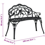Garden Bench Black Cast Aluminium, Cast Iron Medium 317740