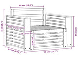 Outdoor Sofa Solid Acacia Wood Natural 3436359