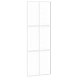 Sliding Door White 76x205 cm Tempered Glass and Aluminium 155216