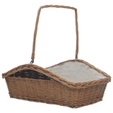 Firewood Basket with Handle 61.5x46.5x58 cm Brown Willow 286989