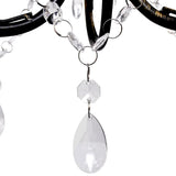Art Nouveau Style Black Chandelier Crystal Beads 3xE14 Bulbs 241385
