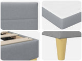 Bed Frame with Mattress Light Grey 90 x 190 cm Fabric 3415250