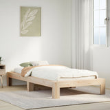 Bed Frame Natural Wood Solid Pine Wood Single Stylish 855337