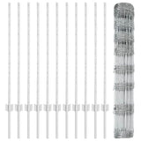 Wild Fence with Posts 25 x 1 m Hot-Dip Galvanised Steel 3337118