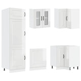 ZNTS 14 Piece Kitchen Cabinet Set Kalmar Gloss White Engineered Wood 3314973