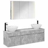 Bathroom Cabinet Set 4 pcs Concrete Grey Engineered Wood 3406626