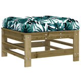 Garden Footstool with Cushion Impregnated Wood Pine 825673