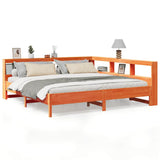 Bookcase Bed without Mattress Wax Brown 200x200 cm Solid Wood Pine 3324411