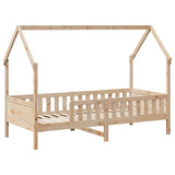 Kids' House Bed Frame without Mattress 90x200 cm Pine 850701