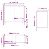 Sink Cabinet Black 58x33x60 cm Engineered Wood 821261