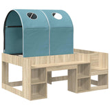 Bed with Tunnel 3 pcs Sonoma Oak and Light Blue Engineered Wood 3423504