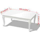 ZNTS Coffee Table 100x60x42 cm High Gloss White 243380