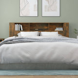Headboard Cabinet Smoked oak Engineered wood 200 x 18.5 x 104.5 cm 817279