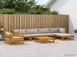 Sofa Set 7 pcs Natural Solid Acacia Wood 3417220
