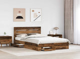 Bed Frame with Drawer Old Wood 120 x 200 cm Engineered Wood 3411994