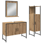 Bathroom Furniture Set with Door 3 pcs Brown 33 x 33 x 102.5 cm 3334375