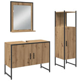 Bathroom Furniture Set with Door 3 pcs Brown 33 x 33 x 102.5 cm 3334375