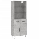 Highboard Concrete Grey 69.5x34x180 cm Engineered Wood 3200549