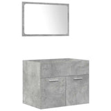 5 Piece Bathroom Furniture Set Concrete Grey Engineered Wood 3324905