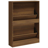Shoe Cabinet Brown Oak 59x17x81 cm Engineered Wood 342541