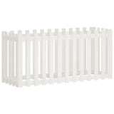 Garden Raised Bed with Fence Design White 150x50x70 cm Solid Wood Pine 832498