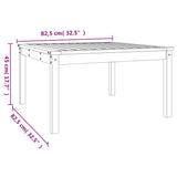 Garden Table Black 82.5x82.5x45 cm Solid Wood Pine 824124
