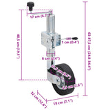 Trailer Jack Wheel 60 mm with 2 Support Tubes and 3 Split Clamps 3281610