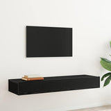 TV Cabinets with LED Lights 2 pcs Black Oak 60x35x15.5 cm 862033