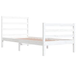 Bed Frame without Mattress White Solid Wood Pine 90x200 cm 3104992