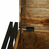 Storage Box Brown and Black 40 x 40 x 40 cm Solid Mango Wood 4016748