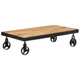 Coffee Table with Wheels Solid Mango Wood 100x55x26 cm 371683