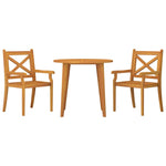 ZNTS 3 Piece Garden Dining Set Solid Wood Acacia 3057997