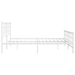 Metal Bed Frame without Mattress with Footboard White 193x203cm 355634