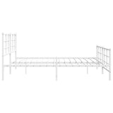Metal Bed Frame without Mattress with Footboard White 193x203cm 355634