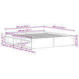 Bed Frame without Mattress Black Oak 200x200 cm Engineered Wood 3329336