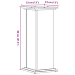 ZNTS Plant Stand Smoked Oak 33x33x80 cm Engineered Wood 852973