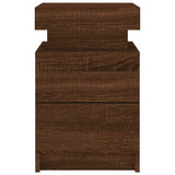 Bedside Cabinets with LED Lights 2 pcs Brown Oak 35x39x55 cm 836762
