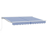 Manual Retractable Awning Blue and White 3 x 2.5 m 3420211