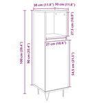 ZNTS Bathroom Cabinet Sonoma Oak 30x30x100 cm Engineered Wood 849671