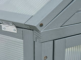 Garden Cold Frame Polycarbonate Greenhouse with Adjustable Shelves, Double Doors, Openable Top T3398P319976