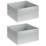 Garden Planter 2 pcs Silver 40 x 40 x 30 cm Galvanised Steel 8005047